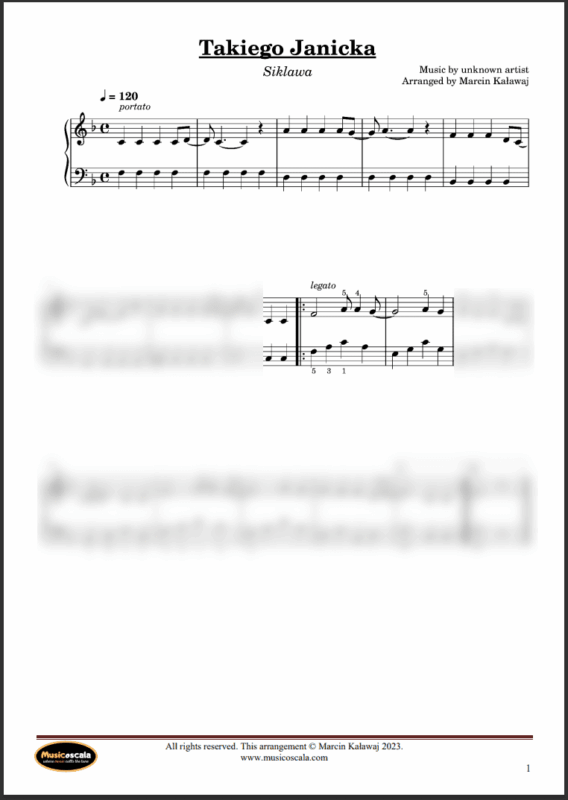 Takiego Janicka nuty pdf