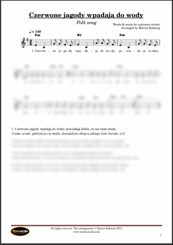 Czerwone jagody nuty pdf
