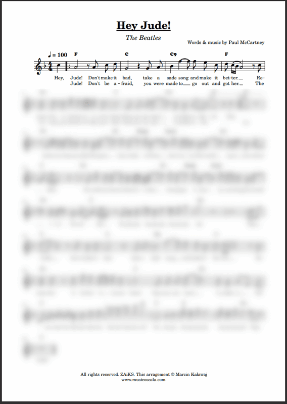 Hey Jude sheet music pdf
