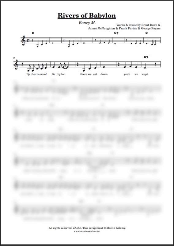 Rivers of Babylon sheet music pdf