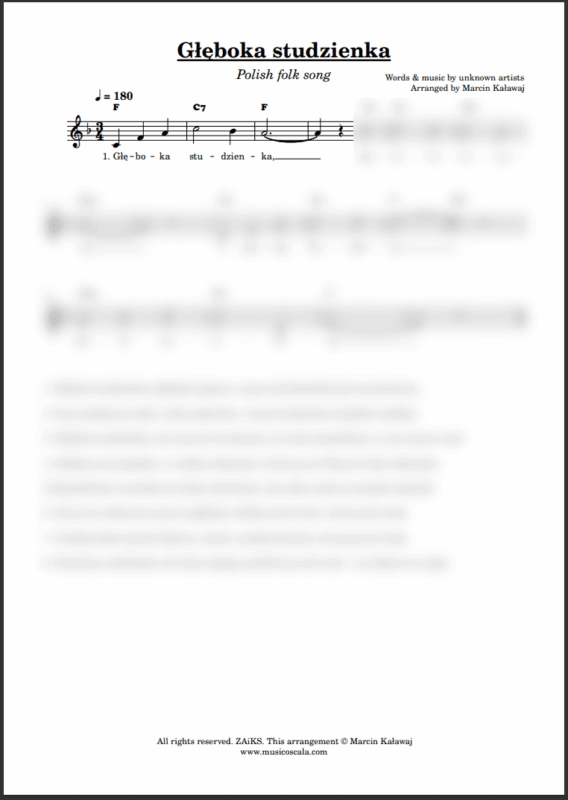 Głęboka studzienka nuty pdf