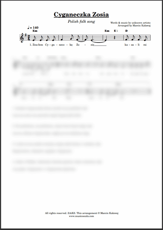 Cyganeczka Zosia nuty pdf