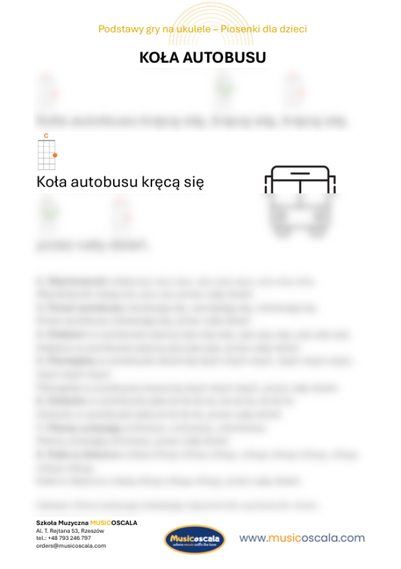 Koła autobusu akordy pdf ukulele akordy chwyty
