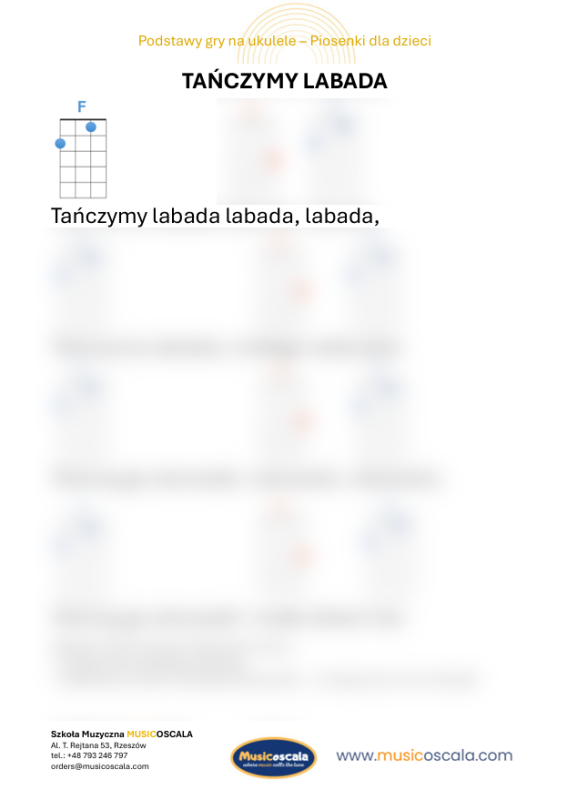 Tańczymy labada akordy pdf ukulele akordy chwyty