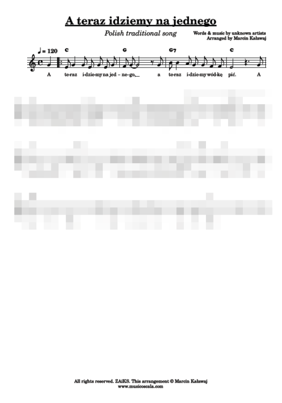 A kto się w styczniu urodził jak żeś wypił to se nalej nuty pdf