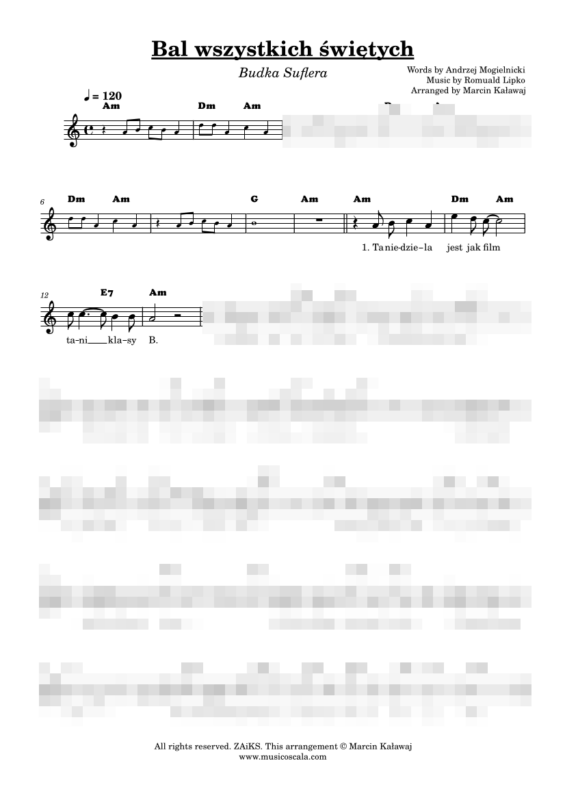 Bal wszystkich świętych nuty pdf