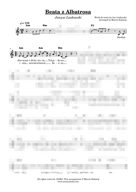 Beata z Albatrosa siedem dziewcząt nuty pdf
